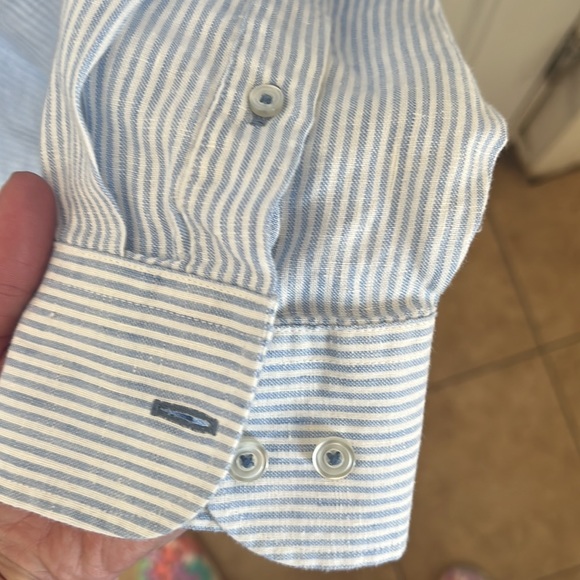NEW Untuckit Blue Vignoles Long Sleeve Striped Button Up - Picture 4 of 6
